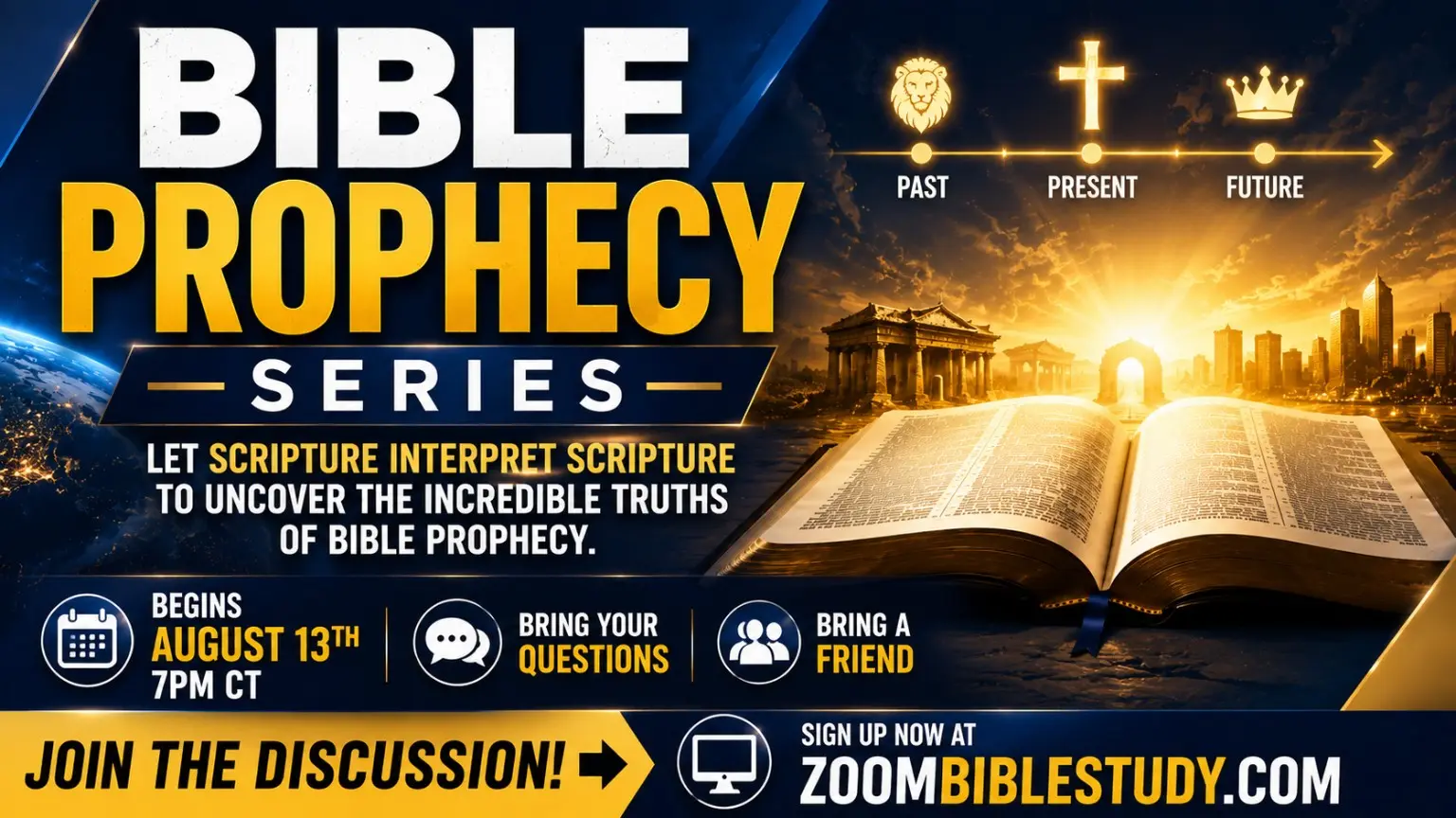 Bible Prophecy Series online discussion promotional graphic