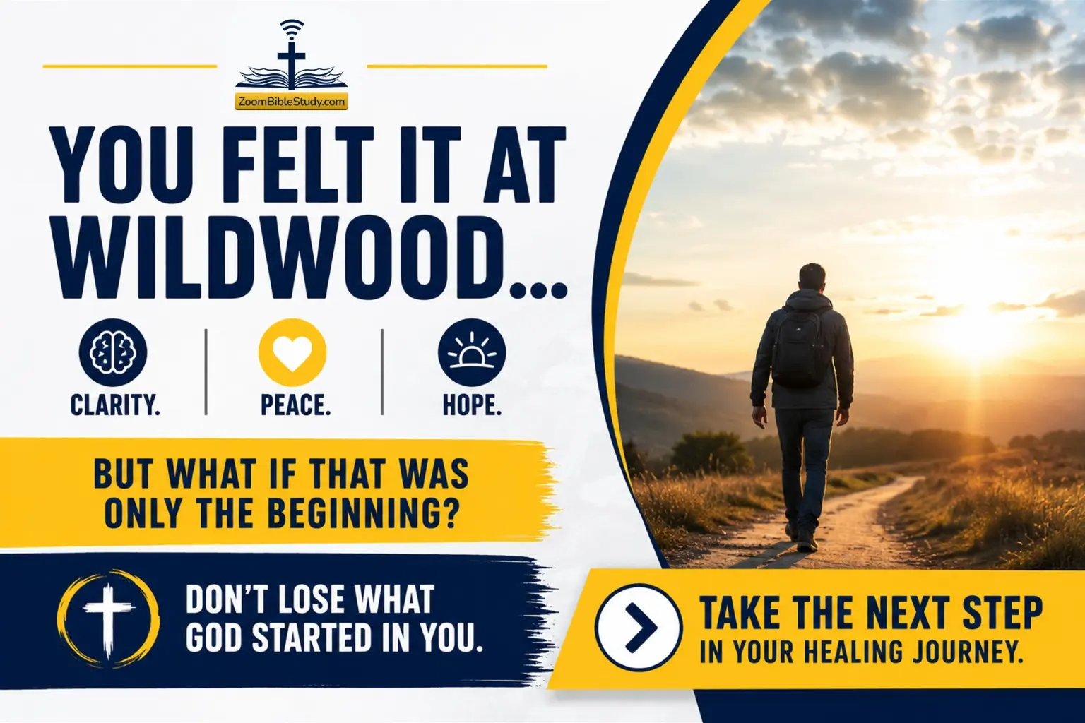 Faith-based healing journey follow-up campaign graphic